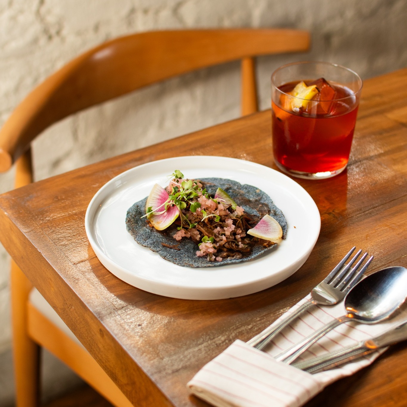 Taco con negroni